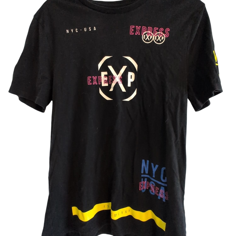Express Black and Yellow Short Sleeve Tee